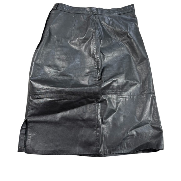 Dresses & Skirts - Vintage‎ 90s Unbranded Womens Black Old Money Genuine Leather Tibor Skirt